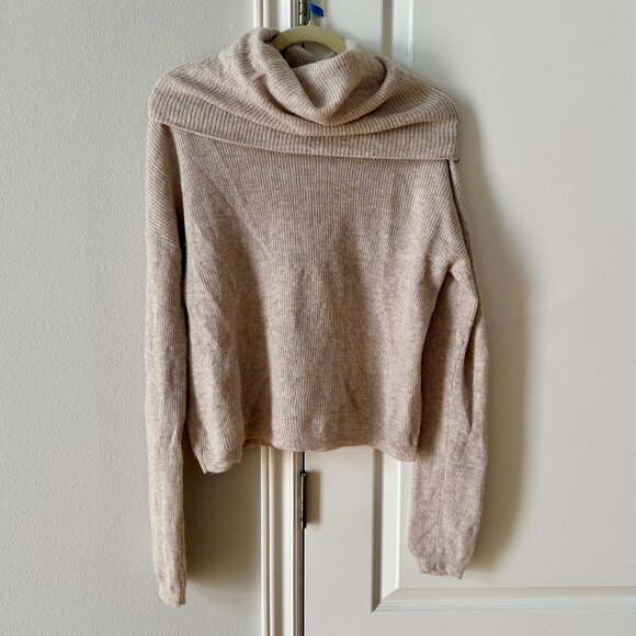 Theory Everly Merino Wool and Cashmere Turtleneck in Oatmeal Size M - Picture 1 of 6